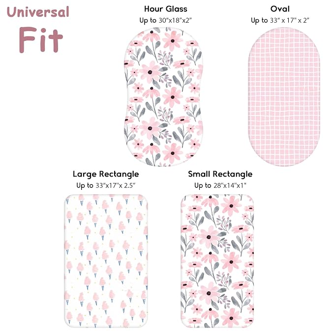 Yoofoss Bassinet Sheets for Baby, Baby Delight, Angelbliss, Soft Breathable - Image 3