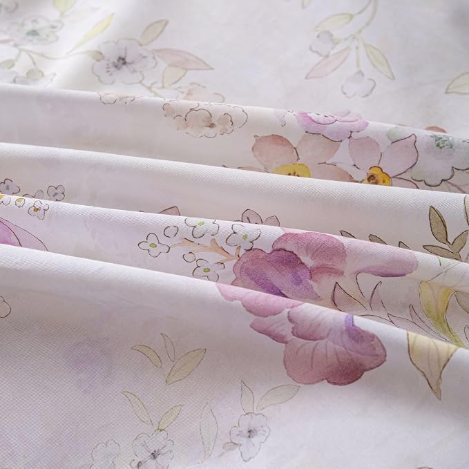 OAITE Duvet Cover Set Queen Size Floral Pattern Ultra Soft 100% Cotton Duvet - Image 6