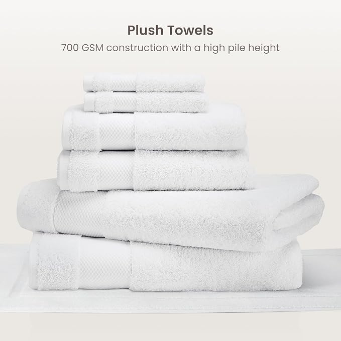 BIOWEAVES 100% Organic Cotton Bath Towel Set | 700 GSM Plush 7-Piece Premium - Image 2