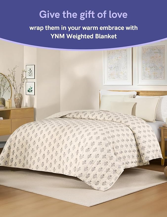YnM 10lbs Weighted Blanket for Adults, Linen Heavy Bed Throw Blanket - Image 4