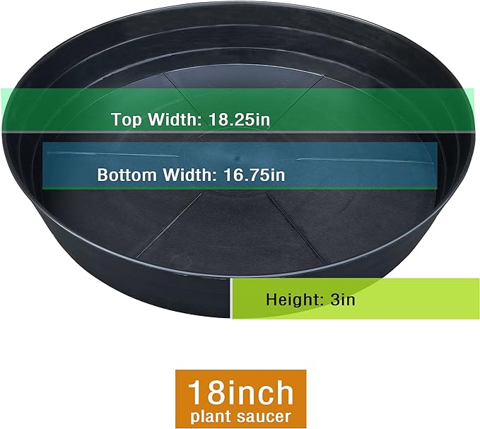 LWALRS Plant Saucer 18 Inch, Extra Large Planter Saucer 2 Pack, Plastic Plant - Image 2