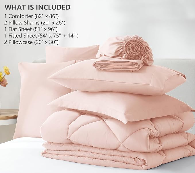 CozyLux Full Size Comforter Sets Blush Pink - Image 6