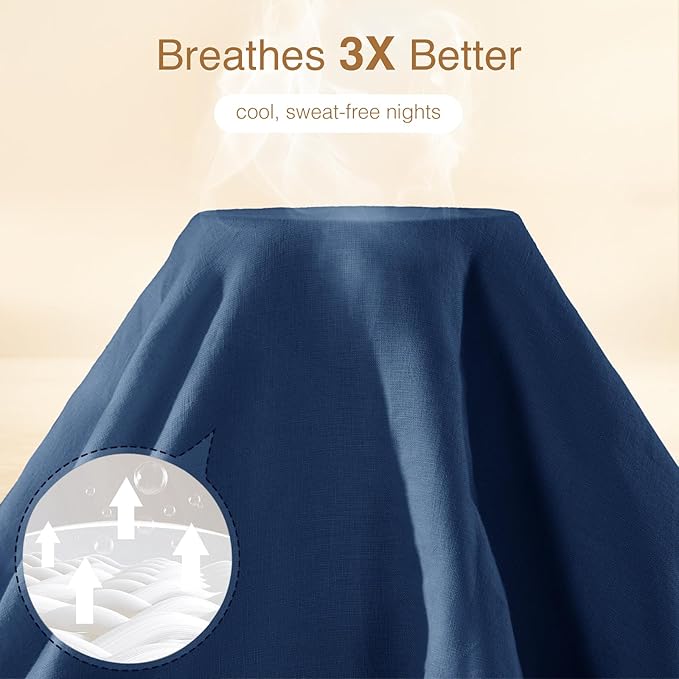 SONORO KATE 100% French Linen Duvet Cover Queen Size, Soft Breathable - Image 3