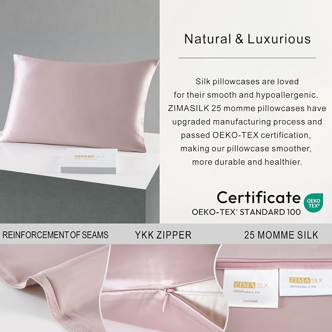 ZIMASILK 25 Momme 100% Pure Mulberry Silk Pillowcase - Image 4