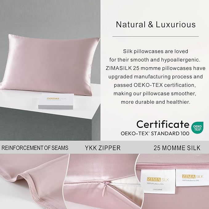 ZIMASILK 25 Momme 100% Pure Mulberry Silk Pillowcase - Image 4