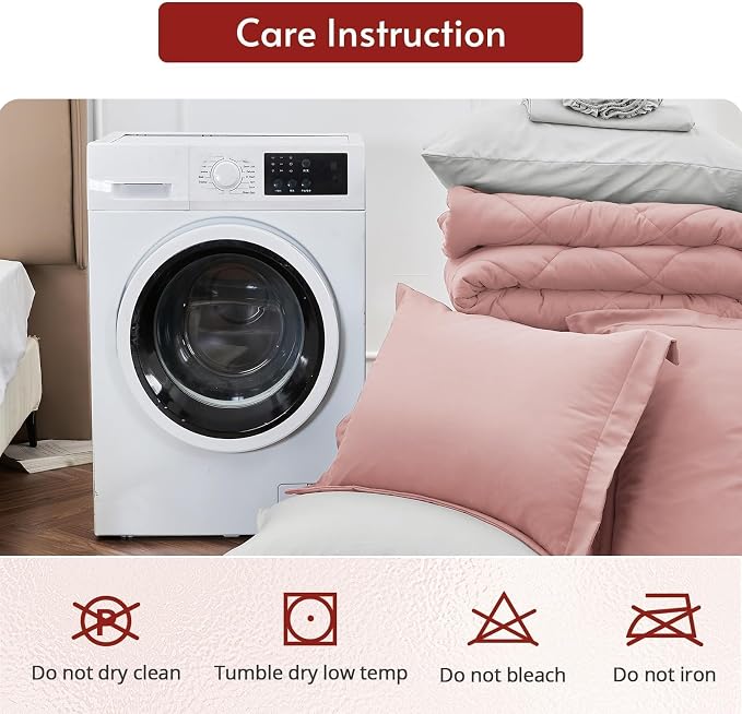 MUXHOMO 7 Pieces King Comforter Set, Reversible Bed in a Bag King Size - Image 9