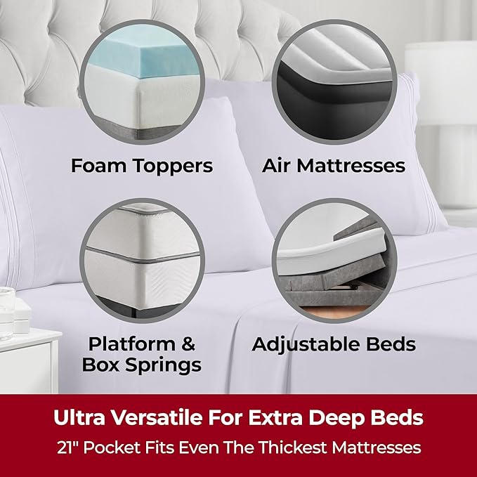 Mellanni Extra Deep California King Sheets - Image 2