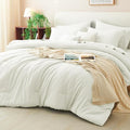 CozyLux King Size Comforter Set Ivory, 7 Pieces Bed in a Bag King Comforter Set by CozyLux