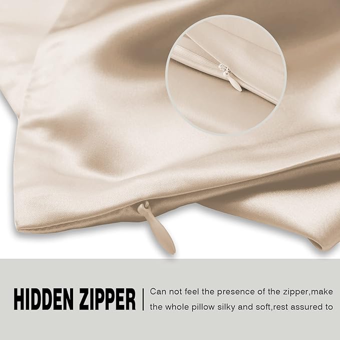Silk Pillow Cases 2 Pack, Soft Breathable and Sliky Standard Size Pillow Cases - Image 4