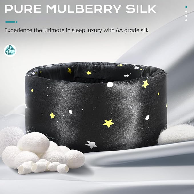 MUSICOZY Silk Sleep Mask for Women Men, Ultra-Soft Mulberry Silk Eye Mask - Image 8