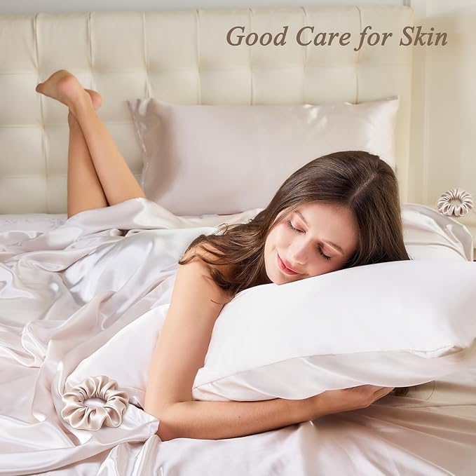 Queen Satin Pillowcase for Hair 2pc, Similar to Silk Pillow Cases, Easier Care - Image 2