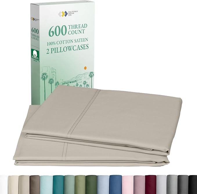 California Design Den Premium King Size Pillowcases Set of 2-600 Thread Count by CaliforniaDesignDen