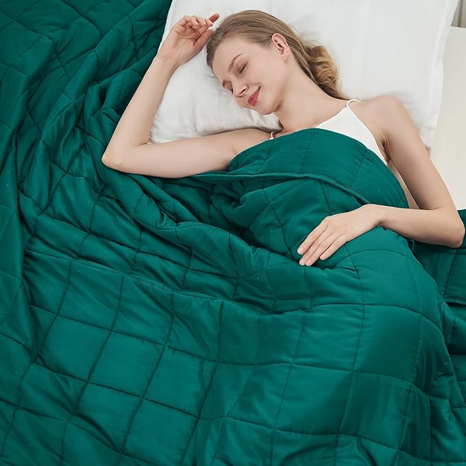 Green Weighted Blanket for Adults 20lbs, King Size Cooling Heavy Throw Blanket by BETU