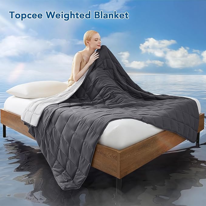 Topcee Weighted Blanket for Adults Queen Size Soft Cooling Heavy Blanket - Image 2