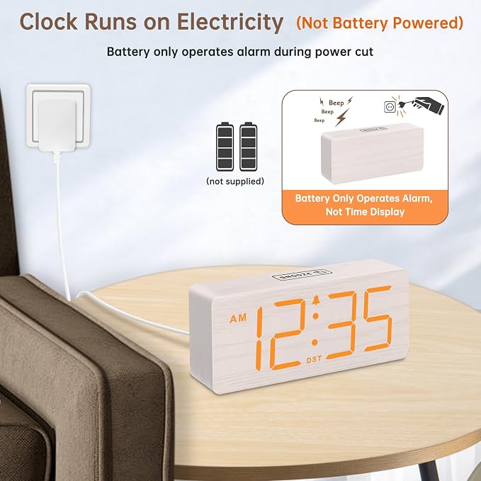 DreamSky Wooden Digital Alarm Clock - Image 2