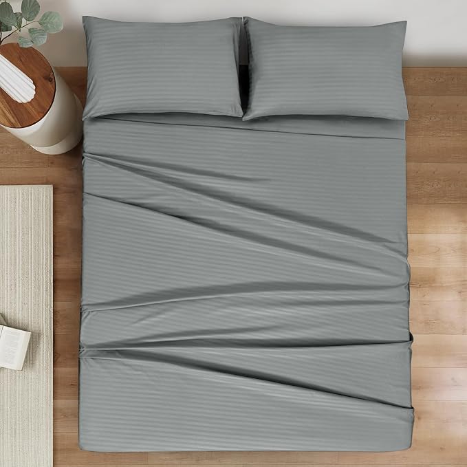 Mejoroom Striped King Size Sheet Set – Hotel Luxury Bed Sheets - Image 2