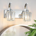 Modern Bathroom Vanity Light, 2-Light Chrome Wall Sconce by FDPBY