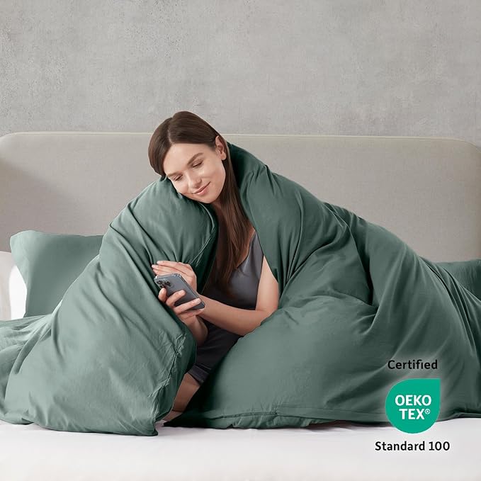 Nestl Forest Green California King Duvet Cover Sets - Image 3