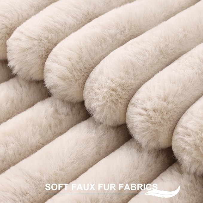 Pallene Faux Fur Plush Throw Pillow Covers 26x26 Set of 2, Luxury Soft Fluffy - Image 2