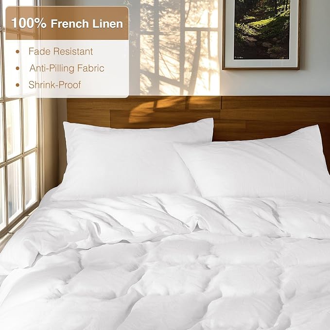 SONORO KATE 100% French Linen Duvet Cover, Soft Breathable - Image 2