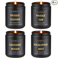 Scented Candles for Men, 4 Pack Mens Candle Set, Soy Candles for Home Scented by Enwhisco