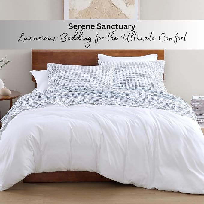 LANE LINEN 100% Organic Cotton Full Sheets Set Soft & Comfy Percale Long Staple - Image 7