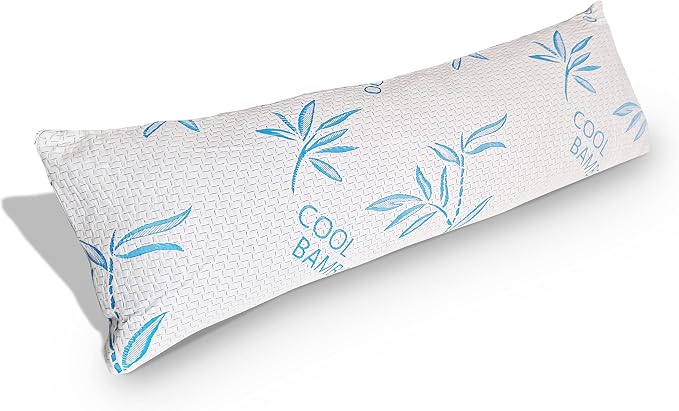 Body Pillow for Sleeping, Shredded Memory Foam Adjustable Bed Pillow by OkaoHomeGoods