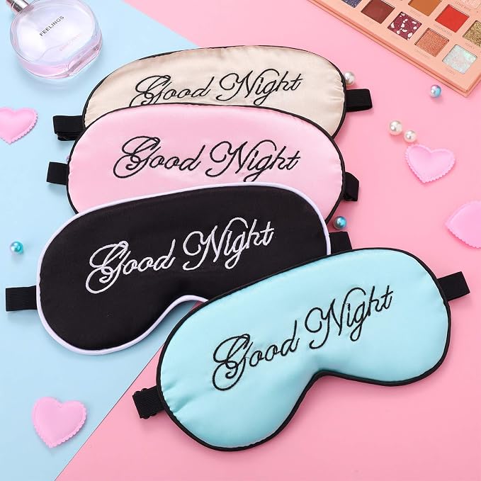 Syhood 6 Pieces Silk Sleep Eye Cover Masks Satin Eye Mask Soft Blindfold - Image 5