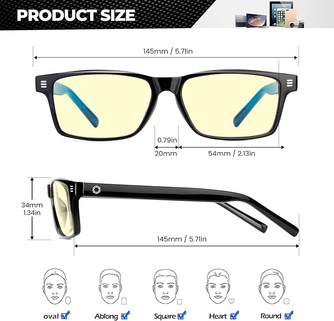 ANYLUV Blue Light Glasses Men Woman, Eye Strain Relief Eye Protection - Image 3
