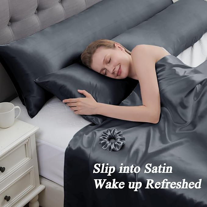 Satin Body Pillow Cover 1pc, Silky Body Pillow Pillowcase Similar to Silk - Image 2