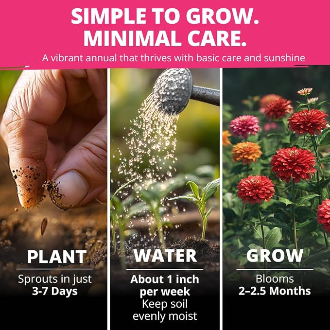 HOME GROWN Zinnia Dahlia Seeds Pack - Image 3
