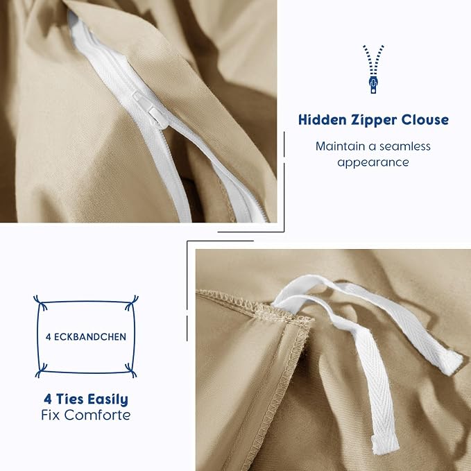 SONORO KATE 100% Egyptian Cotton Duvet Cover King Size, 1000 Thread Count - Image 8