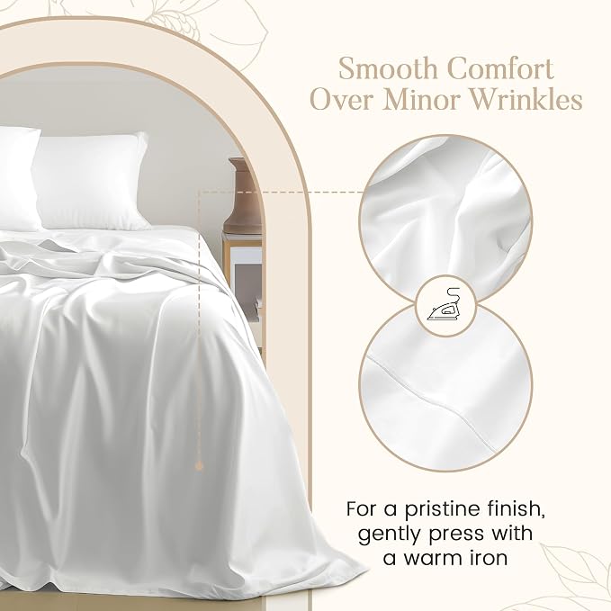 Twin XL 100% Cotton Sheets For Twin Bed, 800TC Sateen Weave 3PC Fully - Image 4