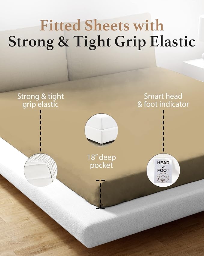 Good Sleep Bedding California King Fitted Sheet, 800 TC Cal King Fitted Sheet - Image 4