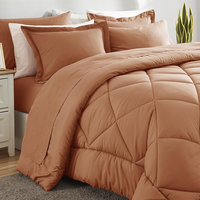 CozyLux Full Size Comforter Sets Pumpkin - Image 4