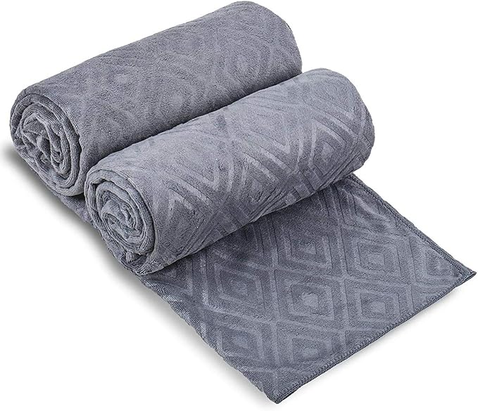 JML Large Microfiber Bath Towels Set of 2, Super Absorbent, Fast Drying by JML