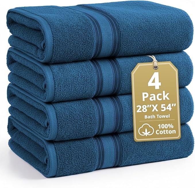 LANE LINEN 100% Cotton 4 Pack Bath Towels Set by LaneLinen