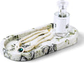 WORHE Natural Marble Vanity Tray Luxury Oval Stone Trays by WORHE