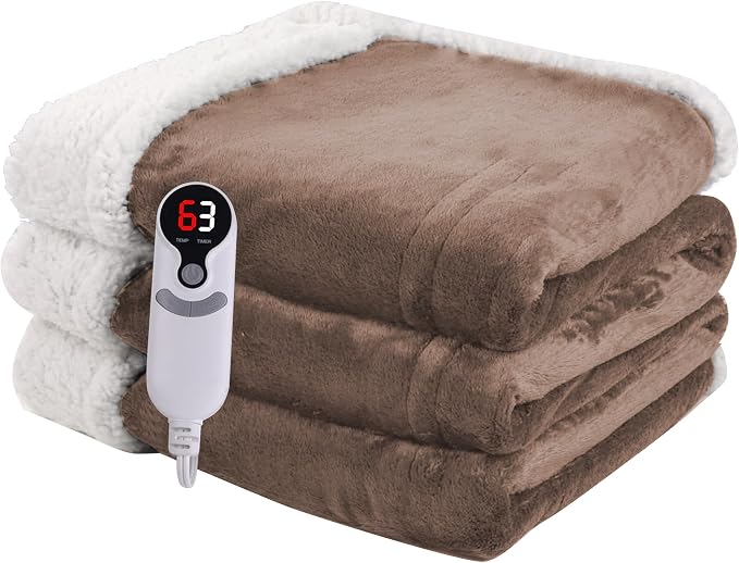 Heated Blanket Electric Throw Size 50''x60'' by Minervada