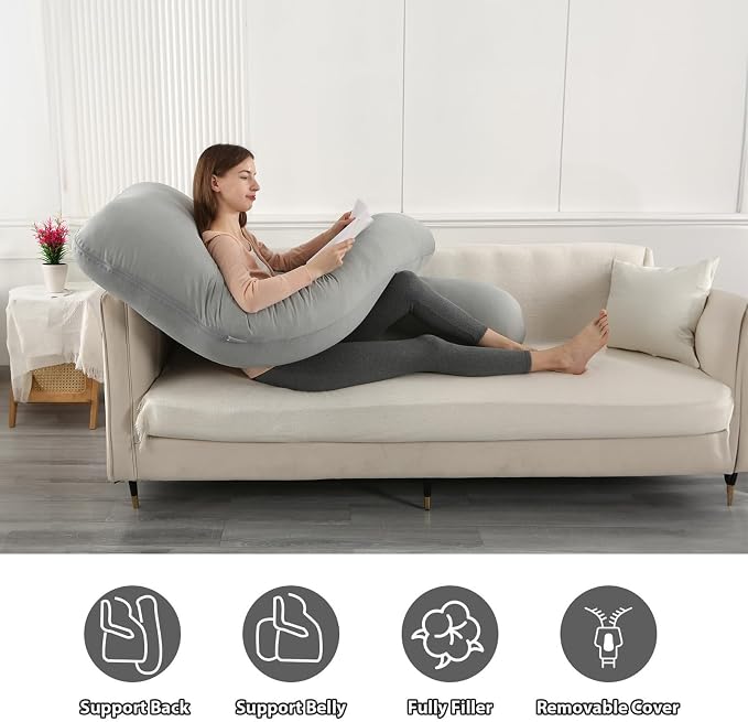 BATTOP Pregnancy Pillows for Sleeping, Full Body Maternity Pillow - Image 6