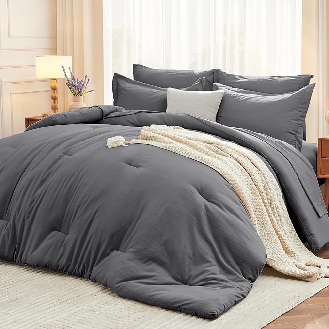 MUXHOMO 5 Pieces Twin XL Comforter Set, Soft Bed in a Bag Twin XL Size by MUXHOMO