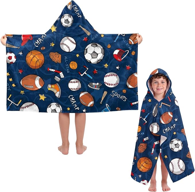 Peryiter 1 Pcs Ball Hooded Bath and Beach Towel 100% Cotton Pool Towels by Peryiter