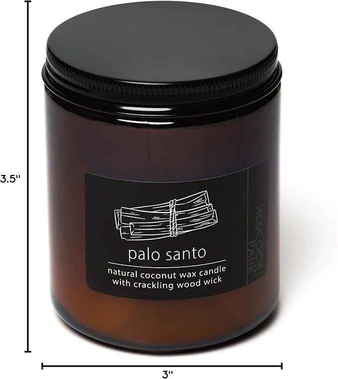 Hemlock Park Palo Santo Apothecary Hand-Poured Scented Candle | Crackling Wood - Image 6