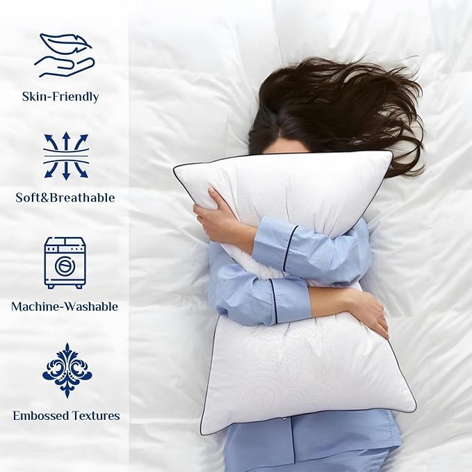 JOLLYVOGUE Standard Pillows Set of 2, Cooling and Supportive Pillows Full Size - Image 6