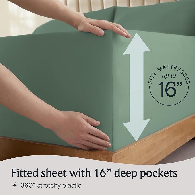 LuxClub 3 PC Sheet Set Sheets Deep Pockets 18" Eco Friendly Wrinkle Free Sheets - Image 6