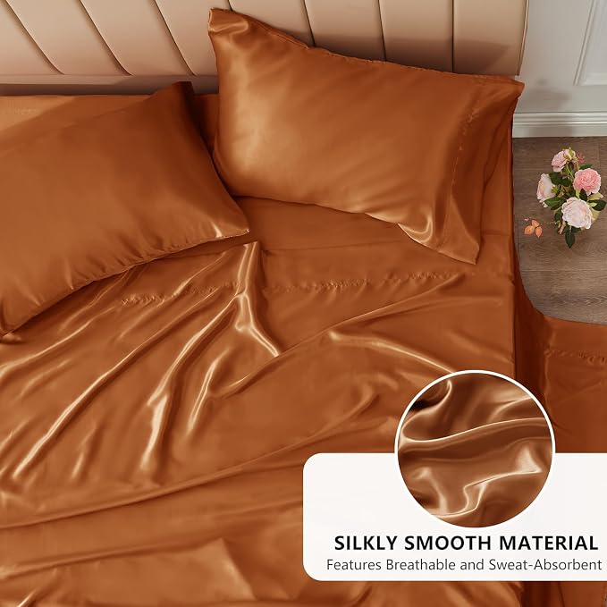 CozyLux Satin Sheets Full Size Sheets - Image 3