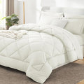 CozyLux Queen Comforter Set Ivory by CozyLux