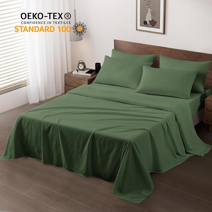 Maple&Stone Twin Flat Sheet 6 Pack, Premium Soft & Breathable, Brushed - Image 2