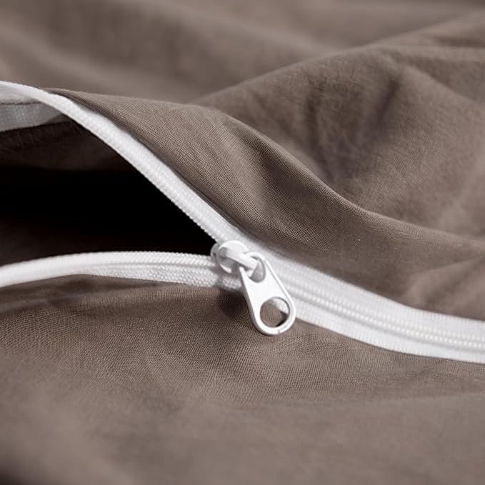NEXHOME PRO 100% Washed Cotton Duvet Cover Twin Size, Ogranic Natural Linen - Image 8
