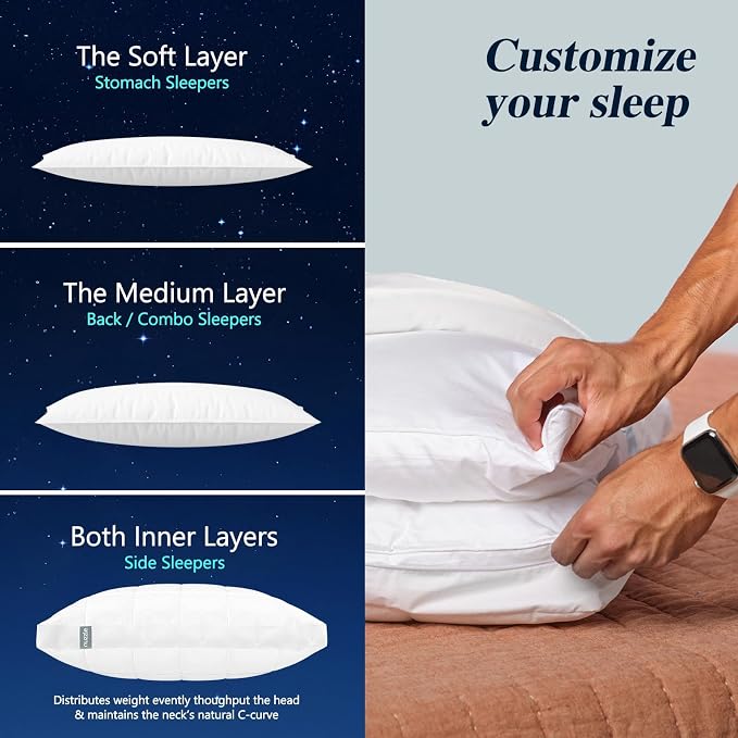 Nuzzle Cooling Adjustable Pillow Queen Size - Image 4